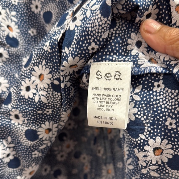 Sea New York Blue Puff Sleeve Blouse with Peter Pan Collar - Picture 7 of 7